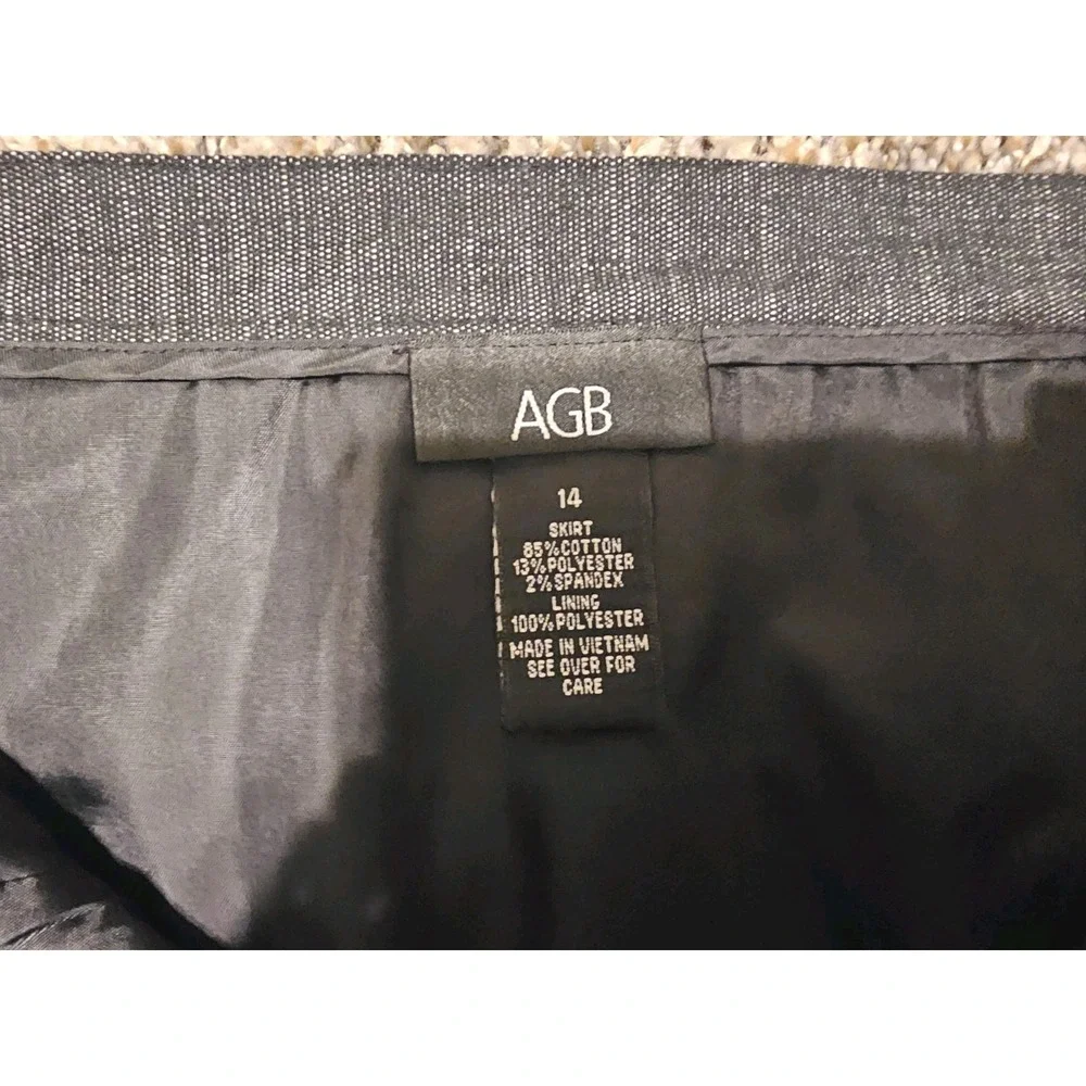 Women's XL Size 14 Gray Pencil Skirt Cotton Blend Stretch Lined Career Academia